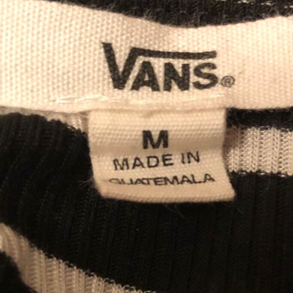 NWOT VANS Striped Crop Top Tee - Picture 2 of 3